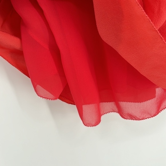 T. Babaton Aritzia 100% Silk Mini Dress With Pockets Women’s Size XS in Coral - Picture 5 of 11